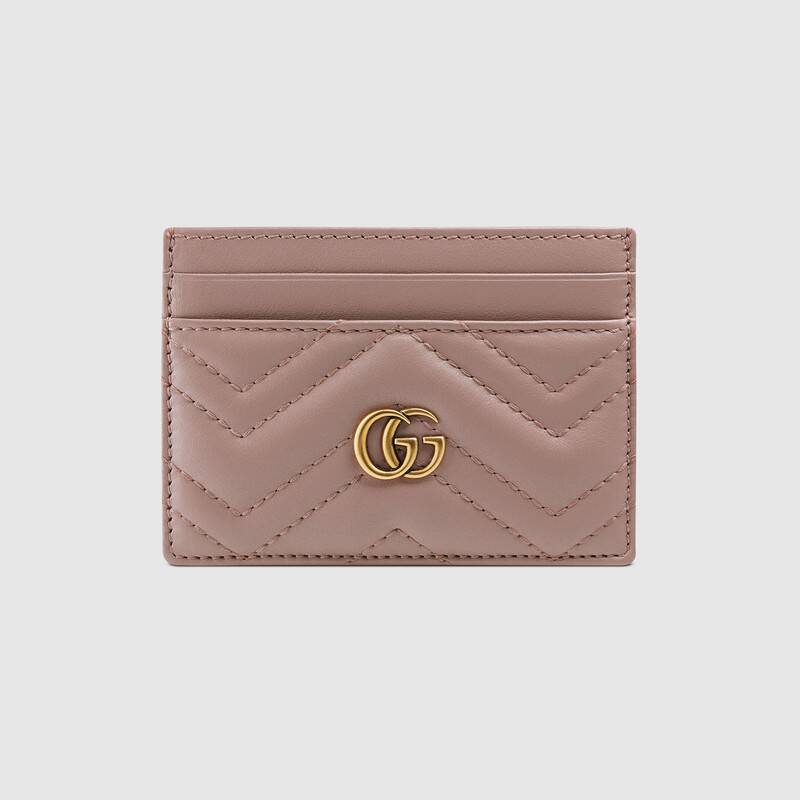 Gucci GG Marmont Card Case Wallet 443127 Dusty pink